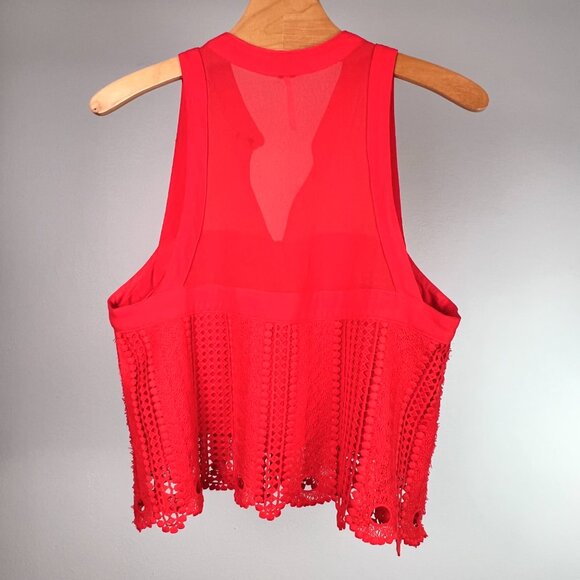 Free People Rory Red Crochet Crop Top - M - Picture 4 of 7